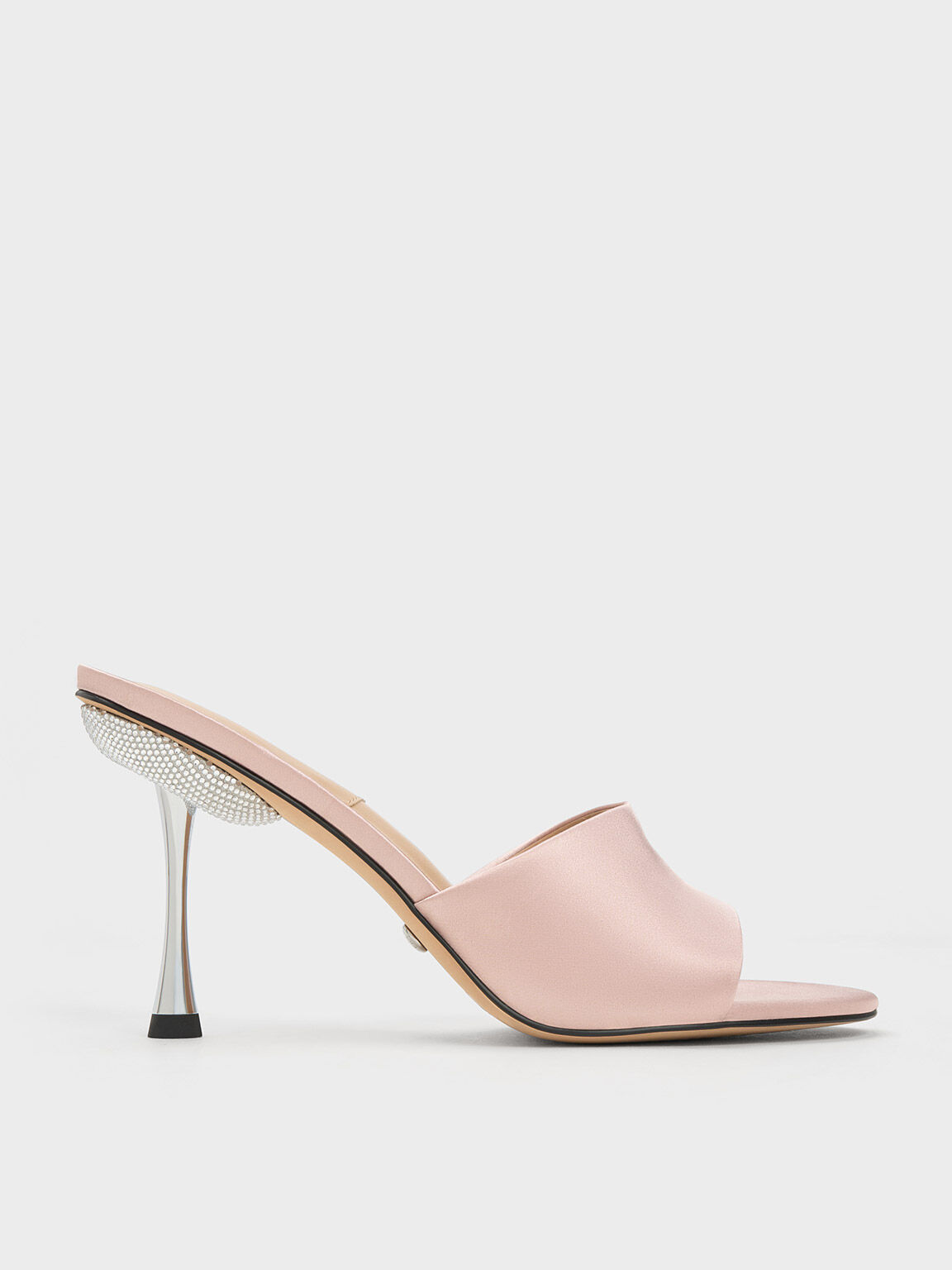 Nude Demi Recycled Polyester Metallic Heel Mules CHARLES KEITH CA