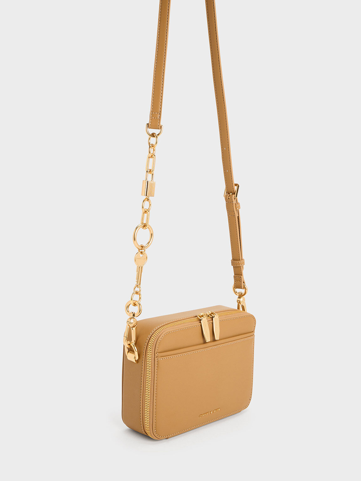 Charles and keith shop double zip crossbody bag