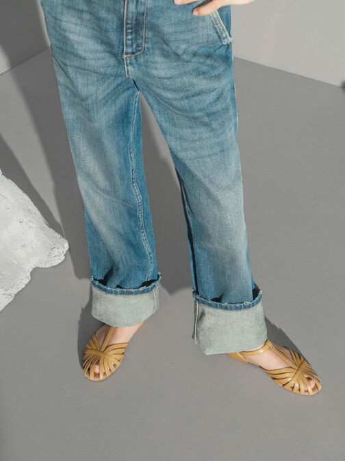 Girls' T-Bar Mary Janes, Mustard, hi-res