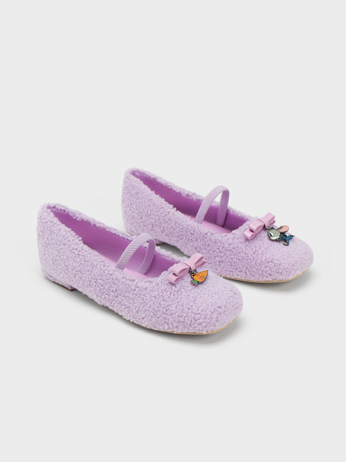 CHARLES & KEITH 迪士尼《優獸大都會》系列：朱迪兒童絨毛芭蕾舞鞋, 紫丁香色, hi-res