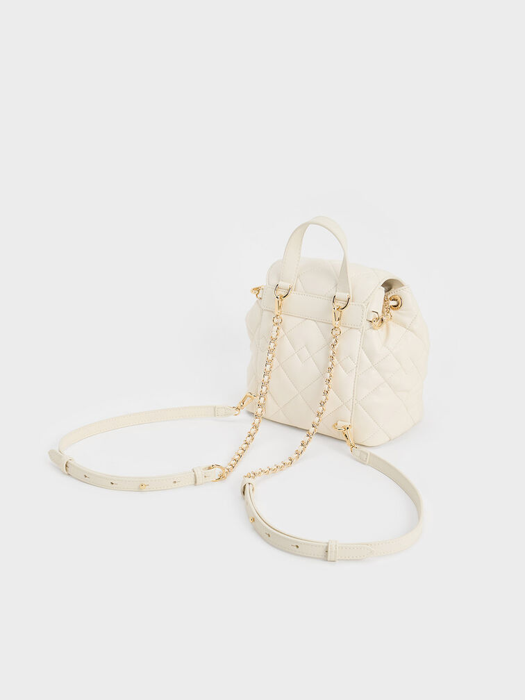 Aubrielle Quilted Backpack, Cream, hi-res