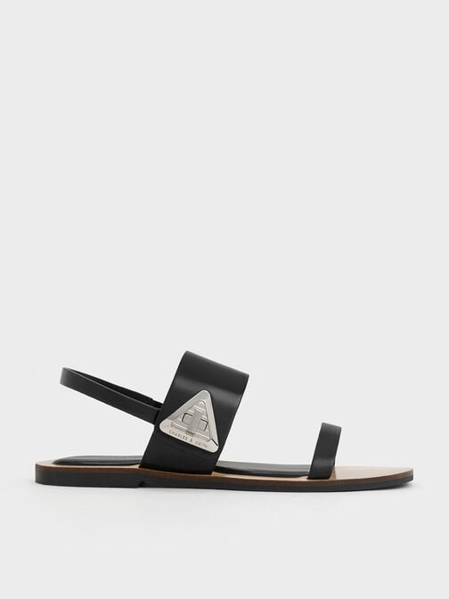 Trice 三角釦雙帶涼鞋, 黑色, hi-res