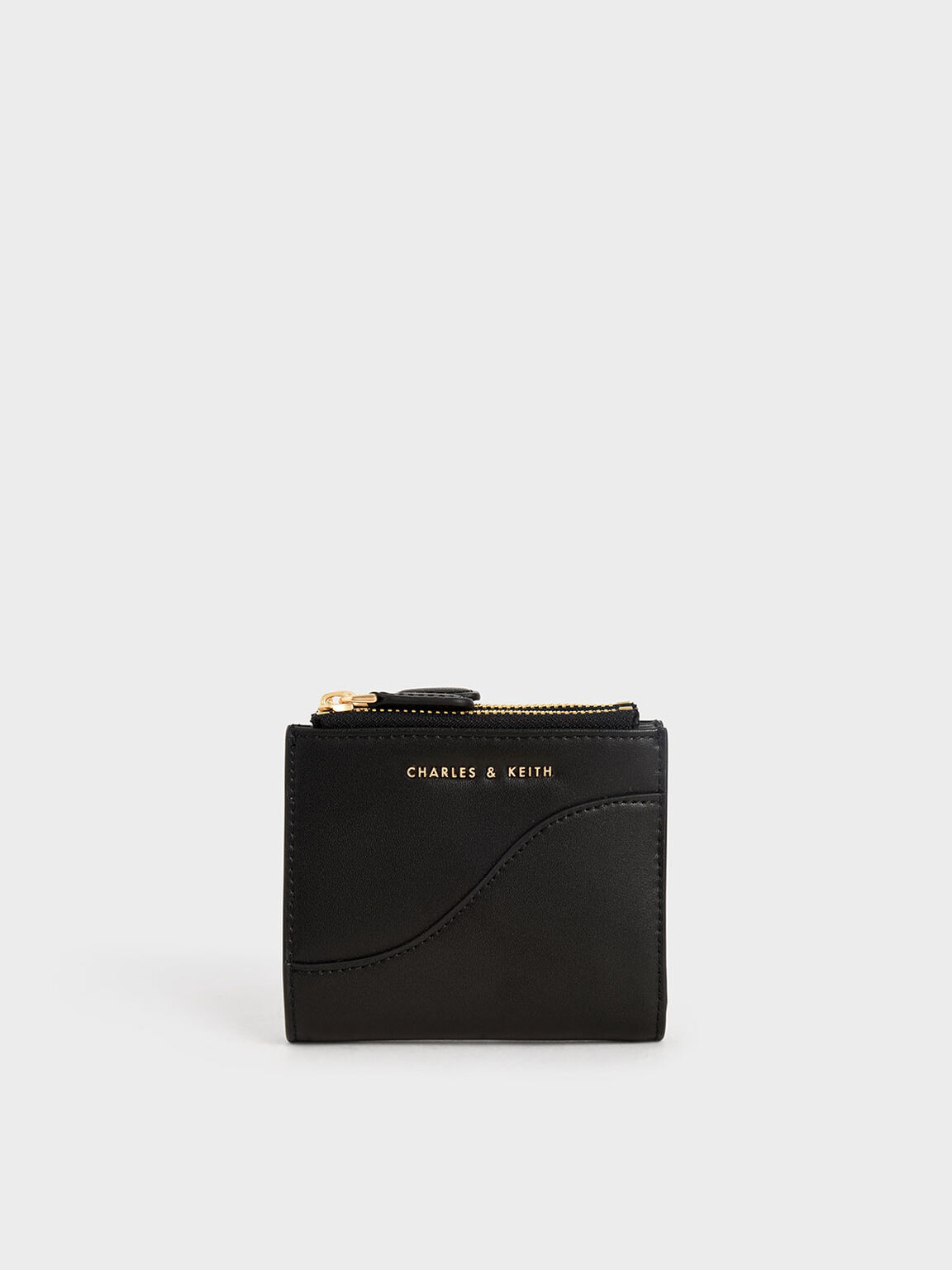 Black Top Zip Mini Wallet - CHARLES & KEITH KH