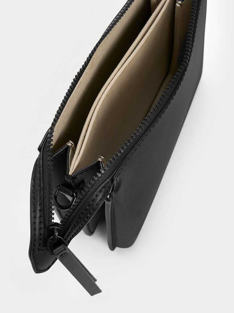 Camelia Trapeze Crossbody Bag, Black, hi-res
