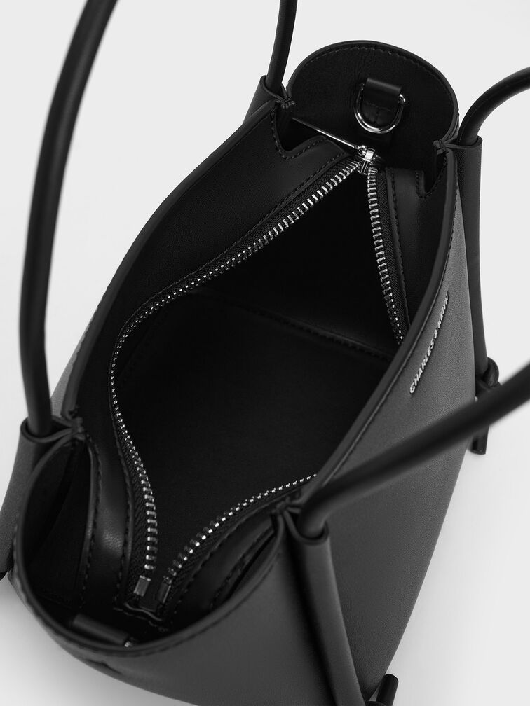 Elora Elongated-Handle Tote Bag, Noir, hi-res