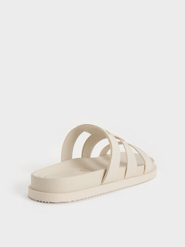 Joan Leather Flatform Sandals, White, hi-res