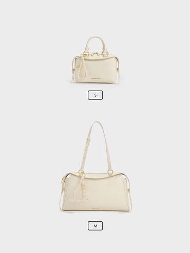 Haylen Braided-Charm Shoulder Bag, Cream, hi-res