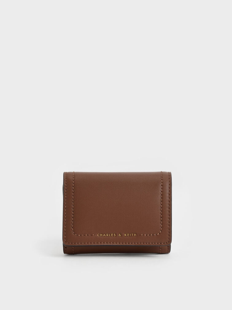 Chocolate Sonnet Snap-Button Small Wallet - CHARLES & KEITH US