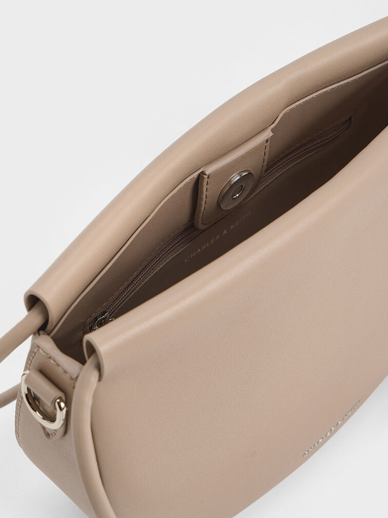 Bolso curvo Elora con asa superior, Gris pardo, hi-res