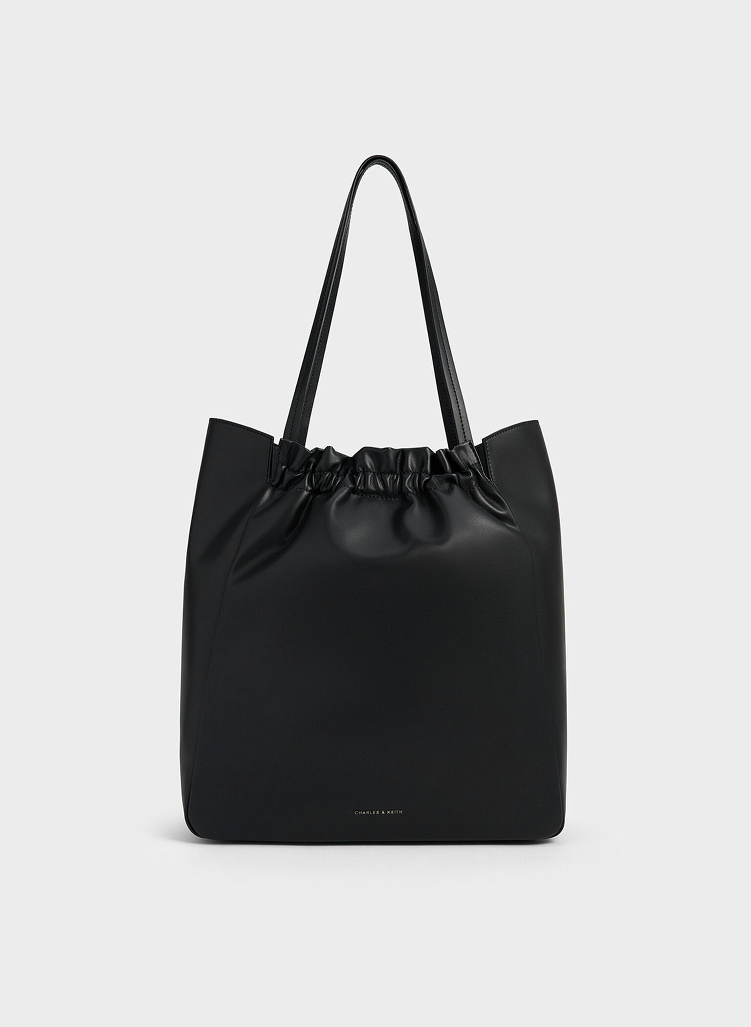 Brigette Ruched Tote Bag, Noir, hi-res