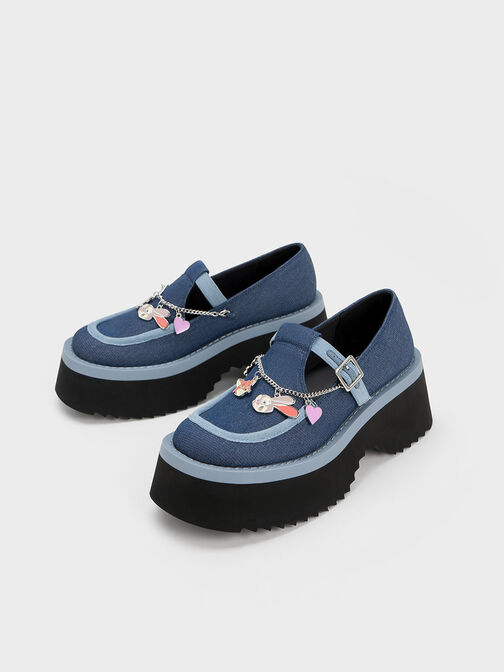 Judy Hopps Chain-Strap Denim Mary Janes, Blue, hi-res