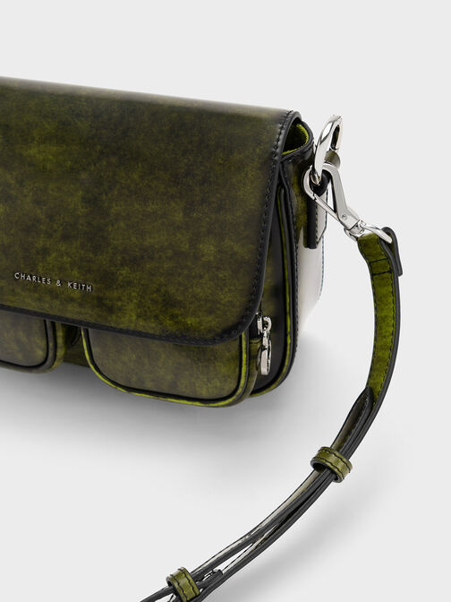 Letitia Front Flap Crossbody Bag, Lime, hi-res