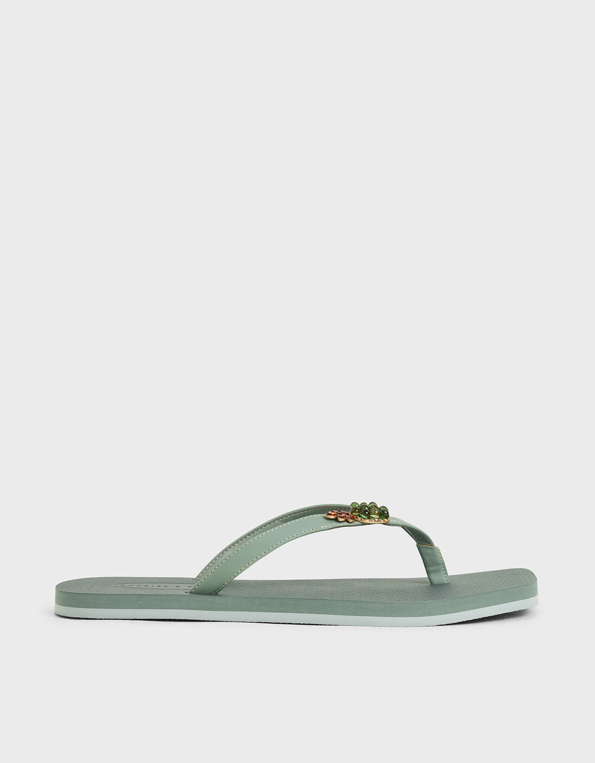 green thong sandals