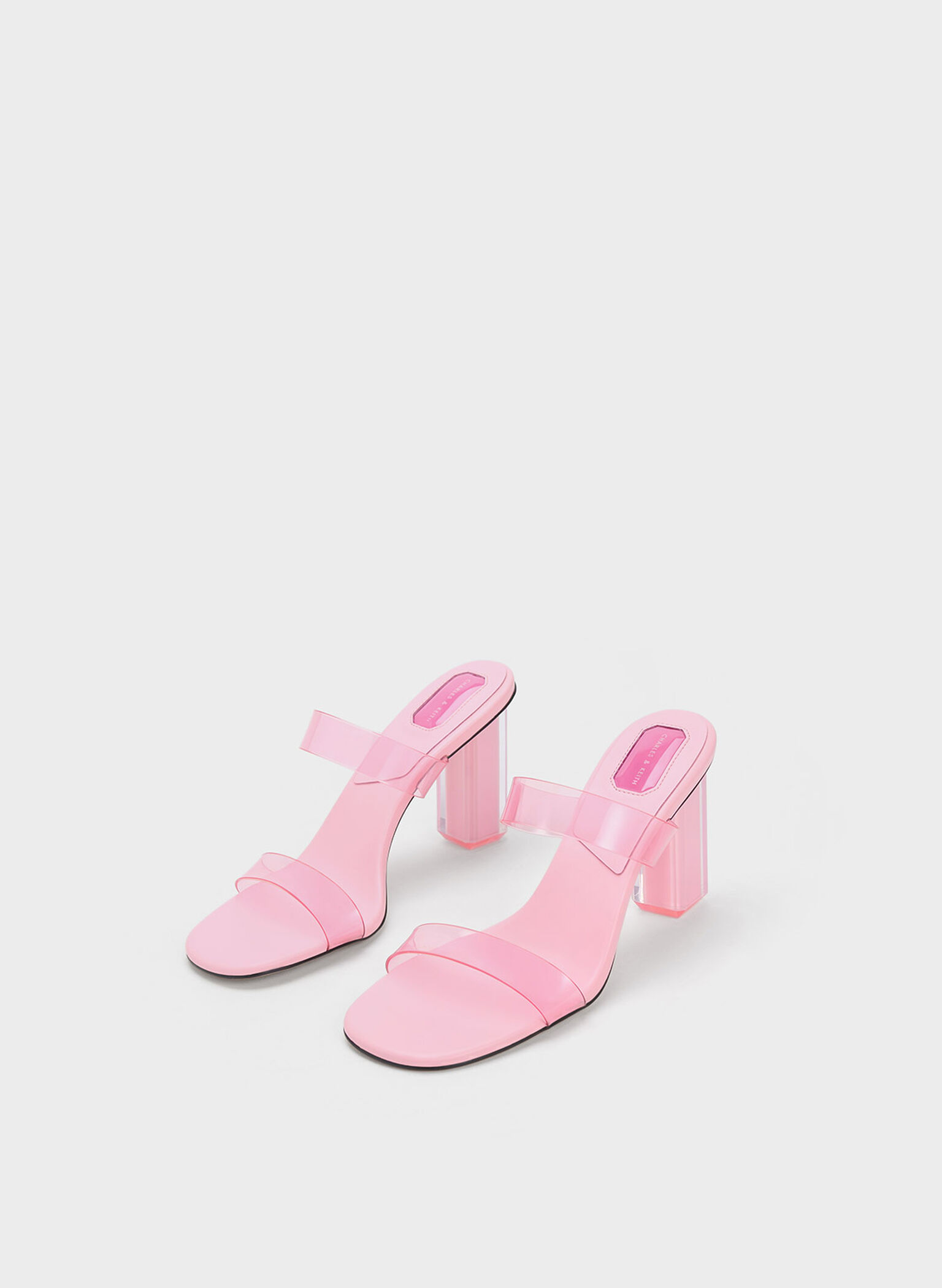 Mules de tacón geométrico Fia, Rosa pálido, hi-res