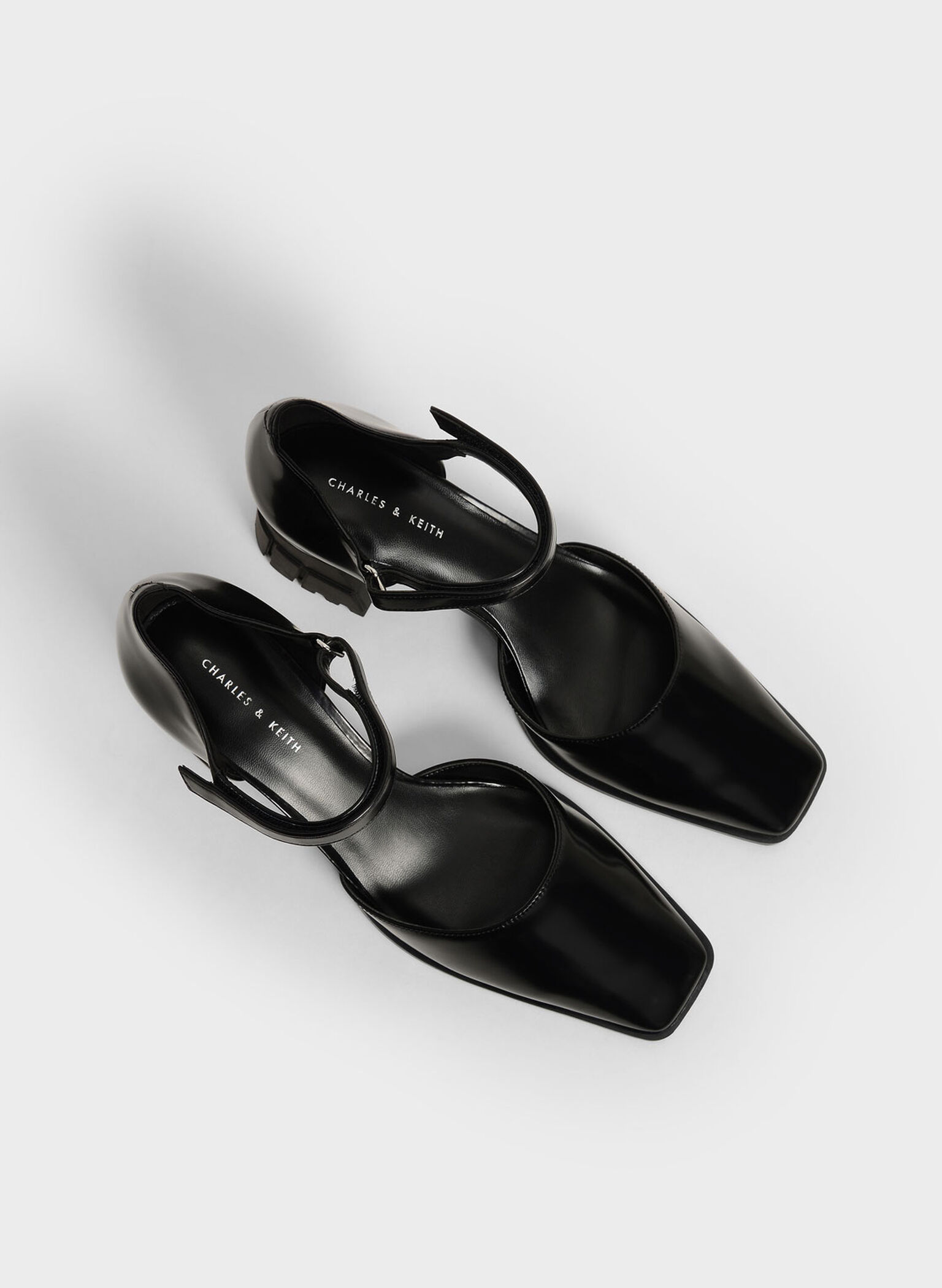 Square Toe D'Orsay Pumps, Black, hi-res