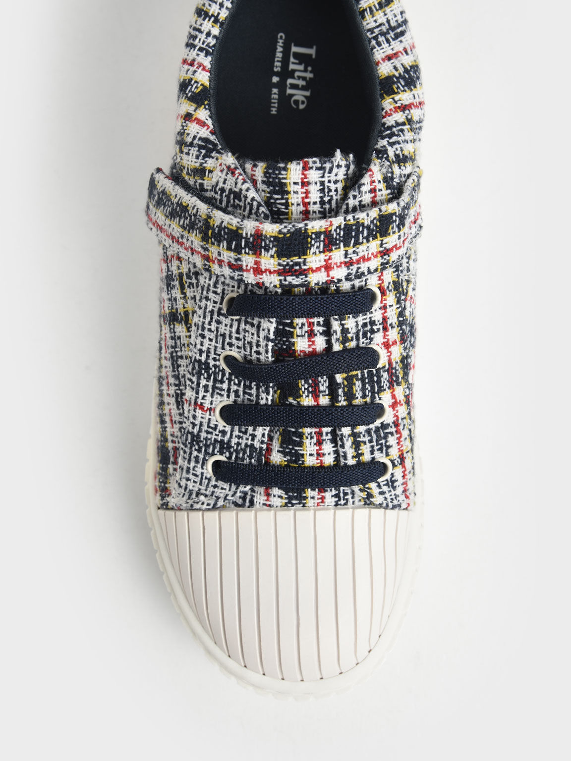 Girls' Tweed Platform Sneakers, Dark Blue, hi-res