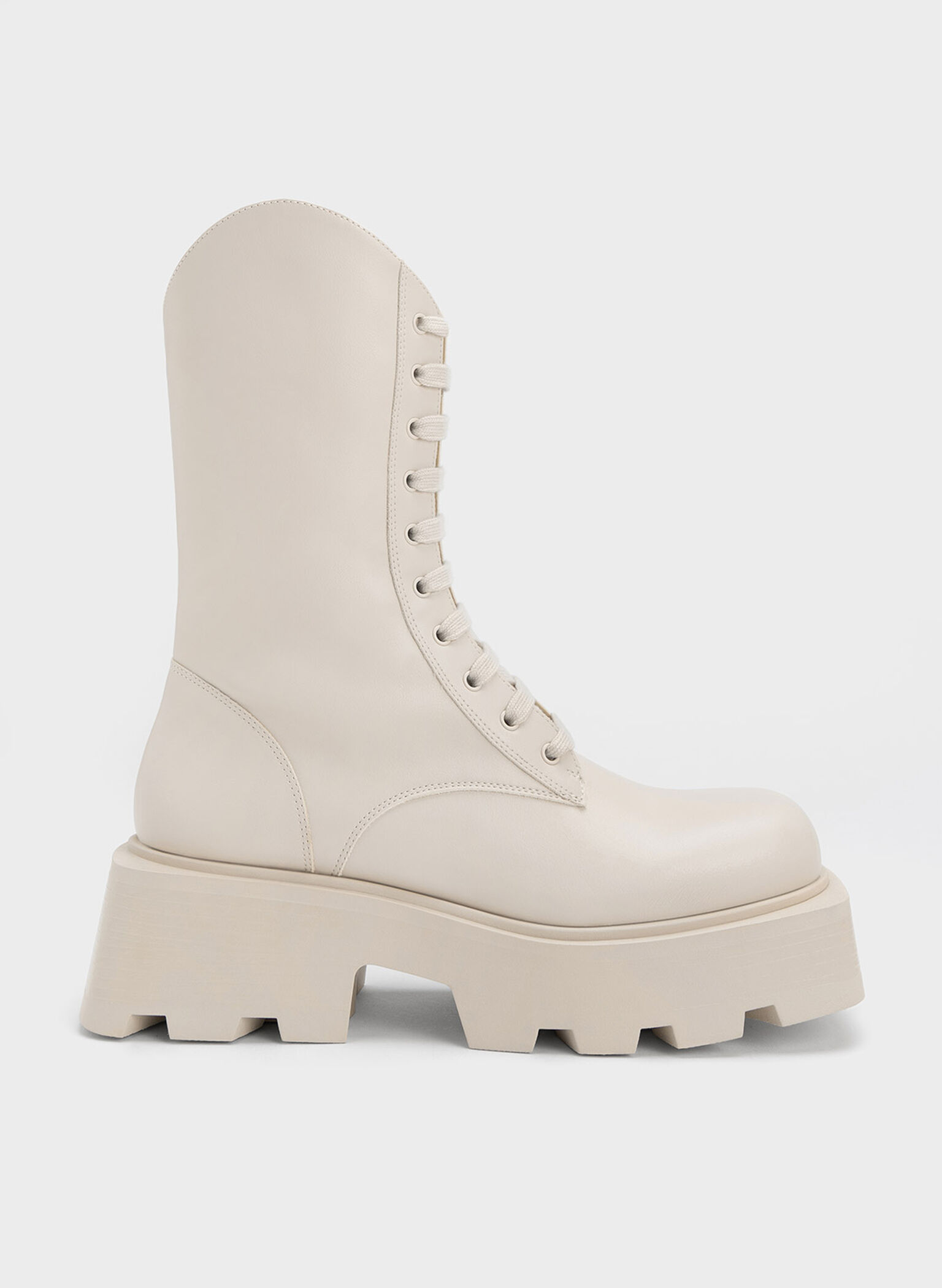Sabra Lace-Up Ankle Boots, Chalk, hi-res