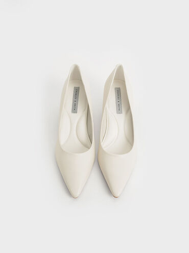 Emmy Pointed Kitten Heel Pumps, Chalk, hi-res