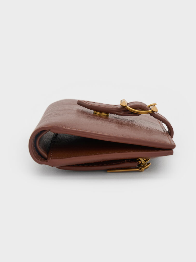Bryna Belted Wallet, Dark Brown, hi-res