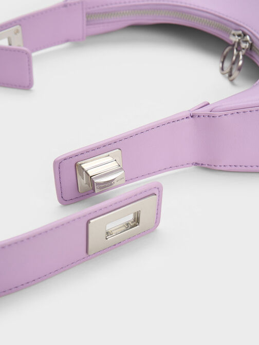 Crescent Hobo Bag, Lilac, hi-res