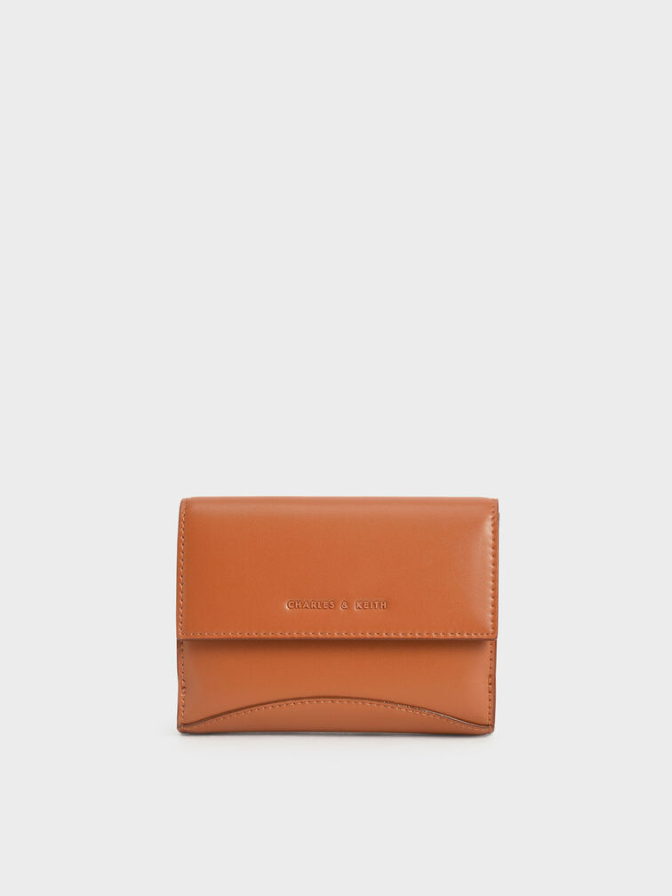 Snap Button Mini Short Wallet, Cognac, hi-res