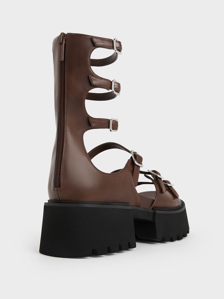 Lyric Gladiator Platform Sandals, Brown, hi-res