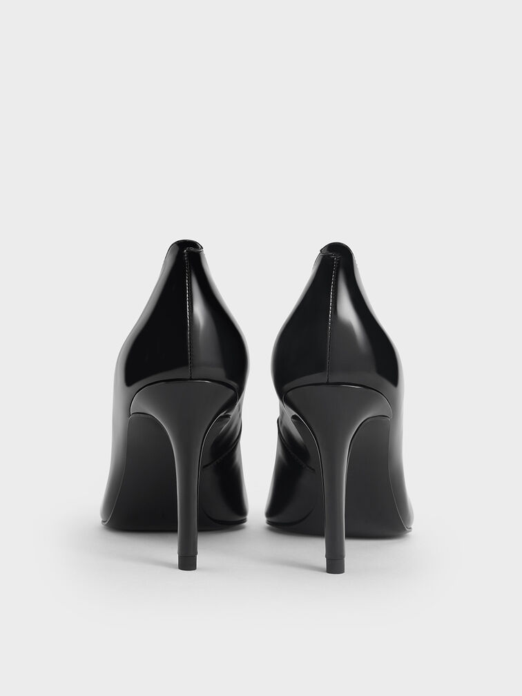 Bow Pointed-Toe Stiletto-Heel Pumps, Black Box, hi-res
