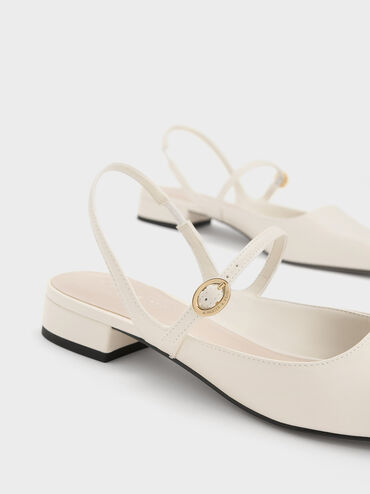 Slingback Mary Jane Flats, Chalk, hi-res