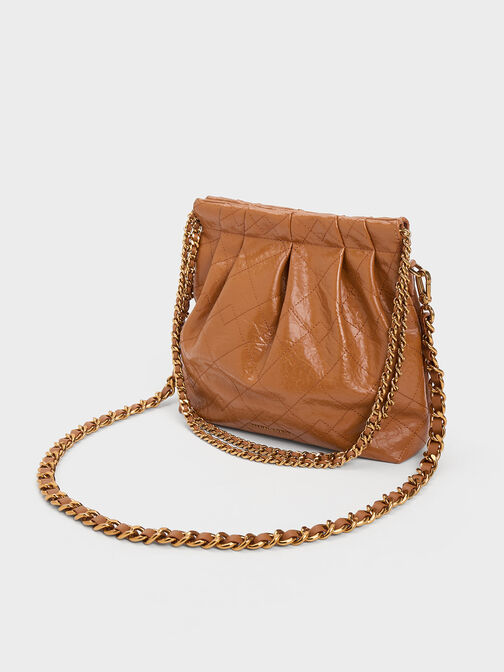 Duo Chain Handle Shoulder Bag, Chocolate, hi-res