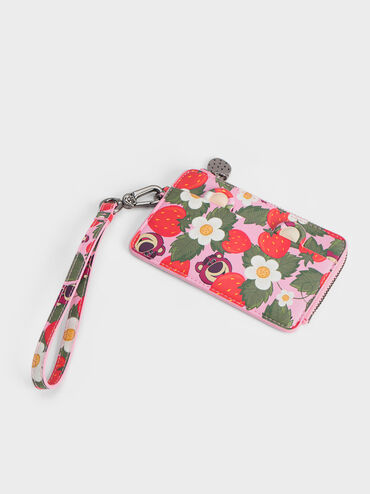 Lotso Strawberry-Print Wristlet Cardholder, Multi, hi-res