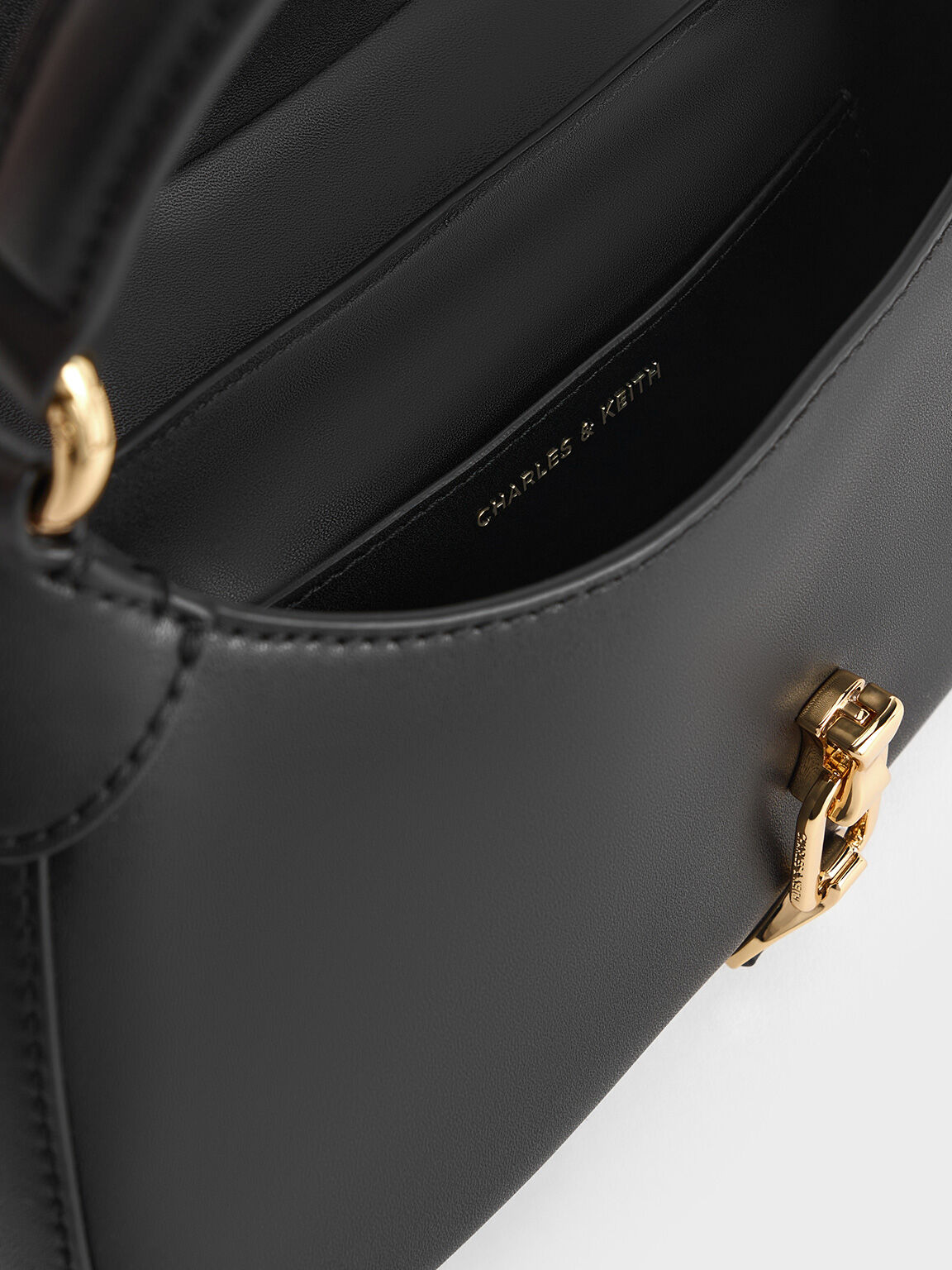 Agatha Chain-Accent Hobo Bag - Black