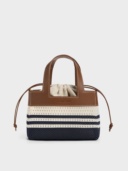 Girls' Ida Striped Knitted Mini Bag, Multi, hi-res