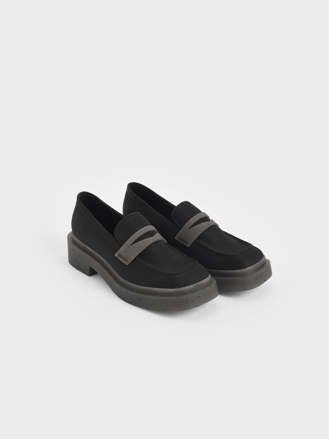 The Anniversary Series: Charli Recycled Nylon Penny Loafers, Black, hi-res