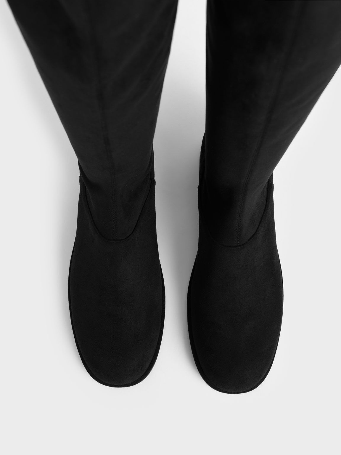 Textured Thigh-High Boots, Negro, hi-res