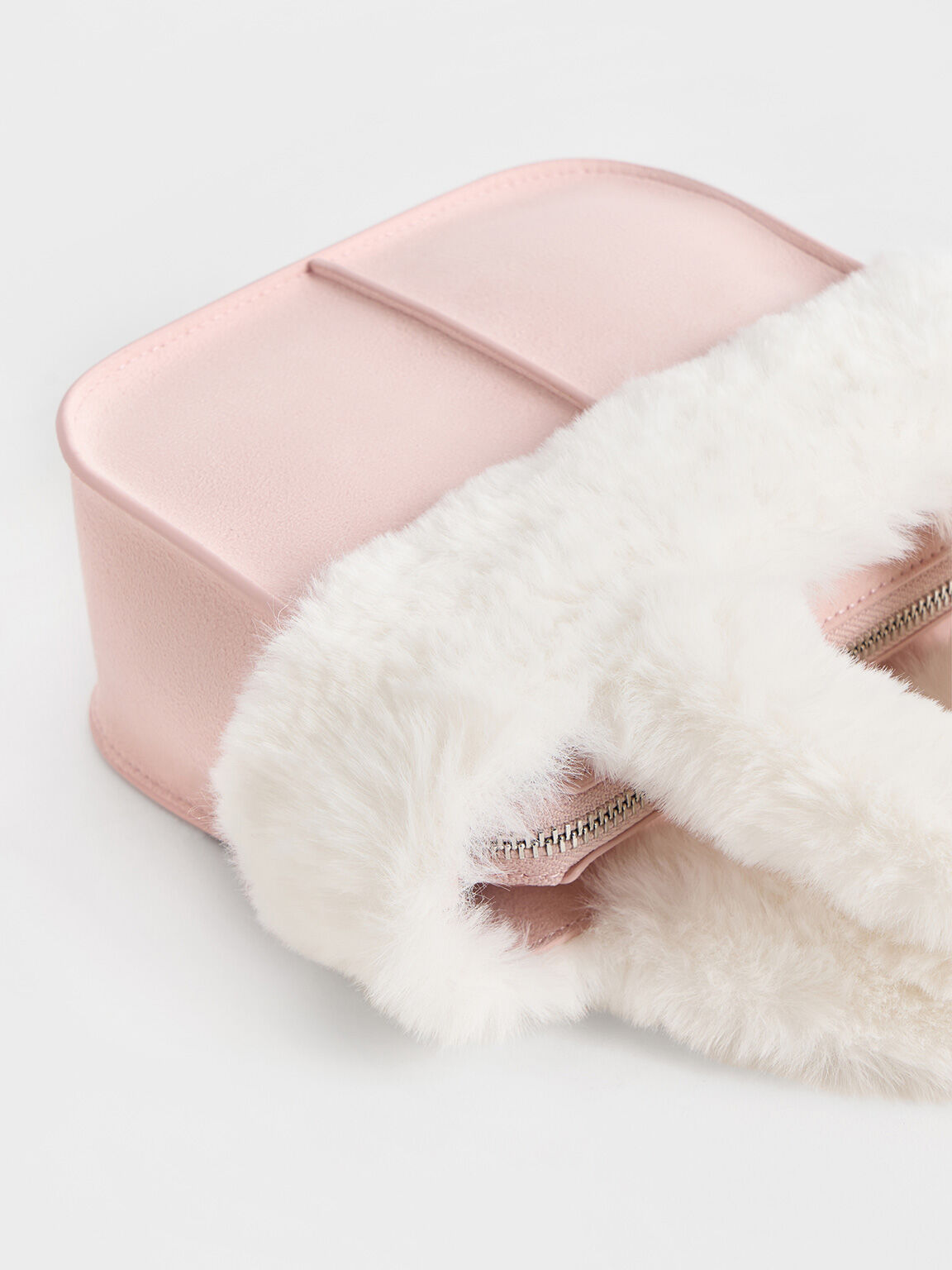 Charles Keith Charles Keith Girls Textured Fur Trim Tote Bag Pink R