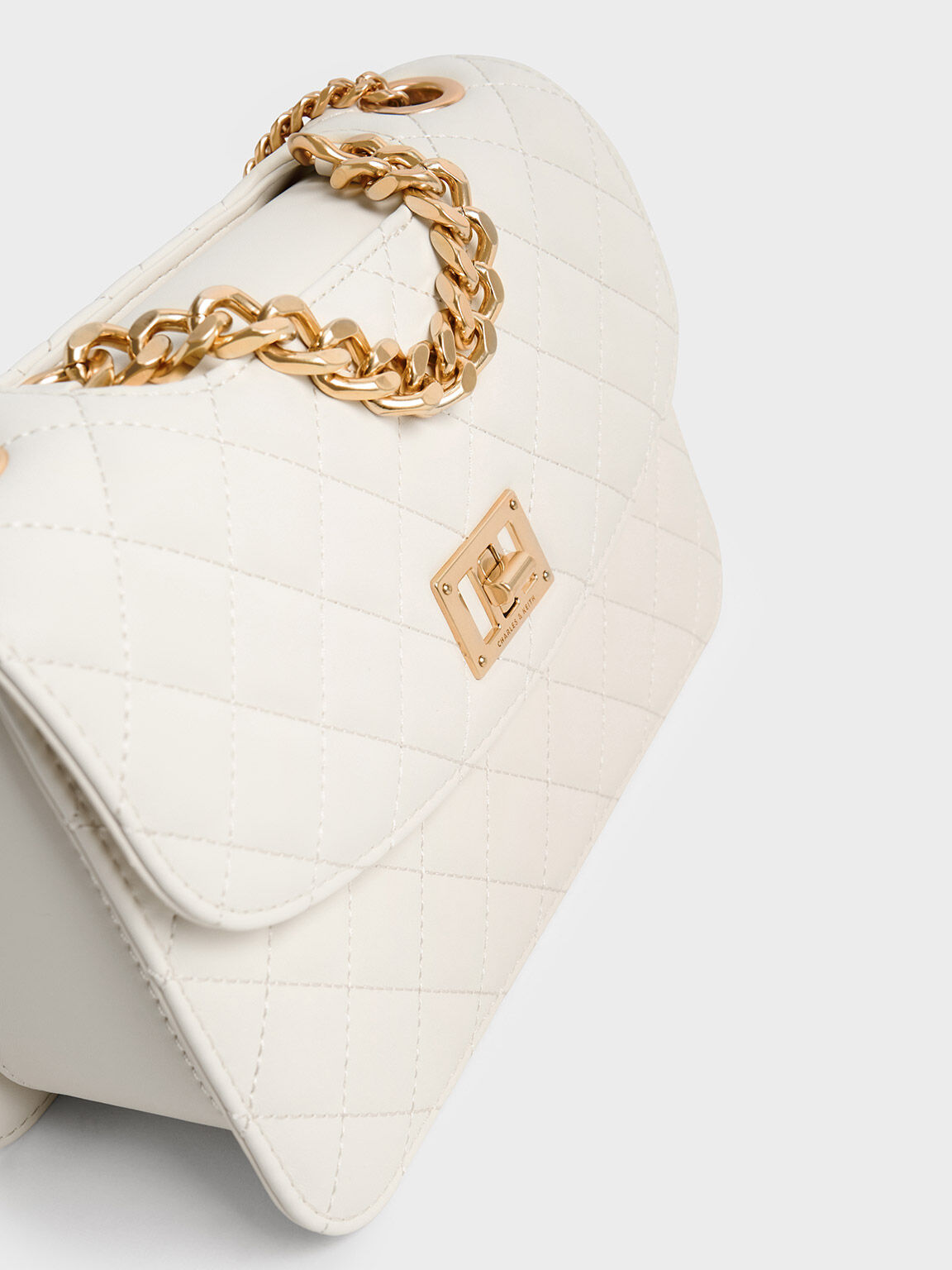 Quilted Clutch, Cream, hi-res