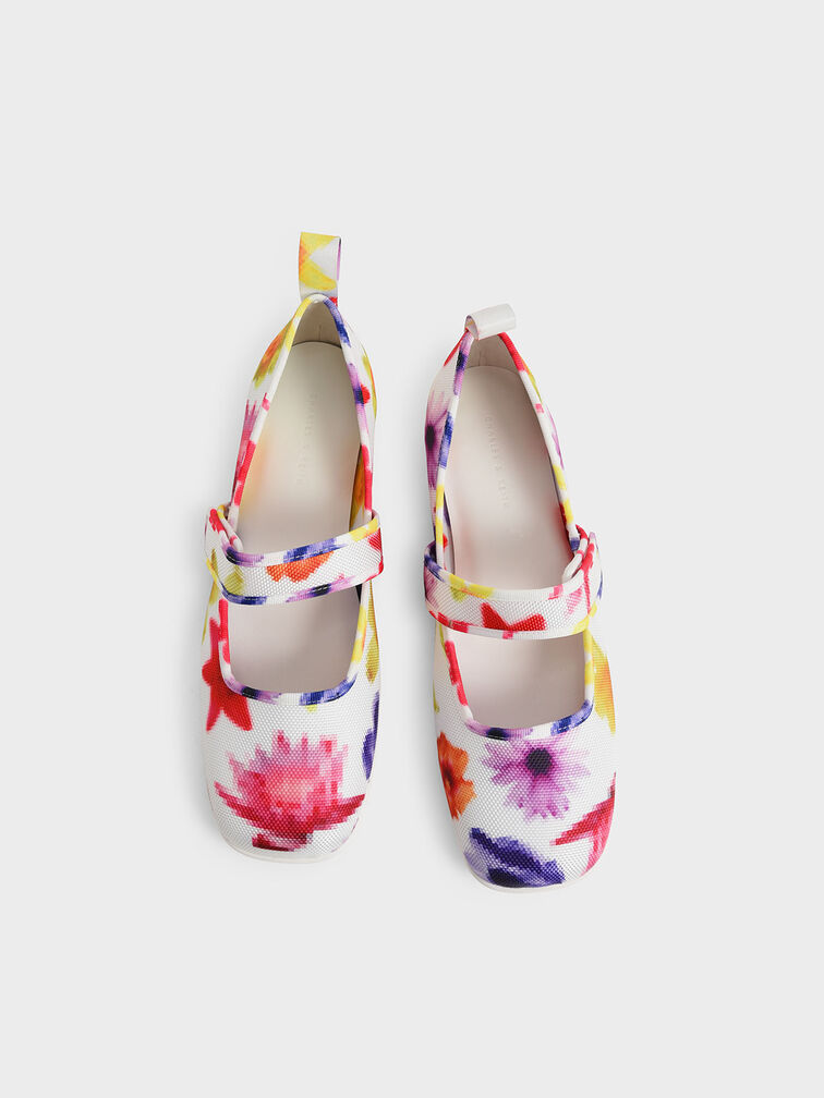 Nori Recycled Polyester Printed Mary Jane Flats, Multi, hi-res