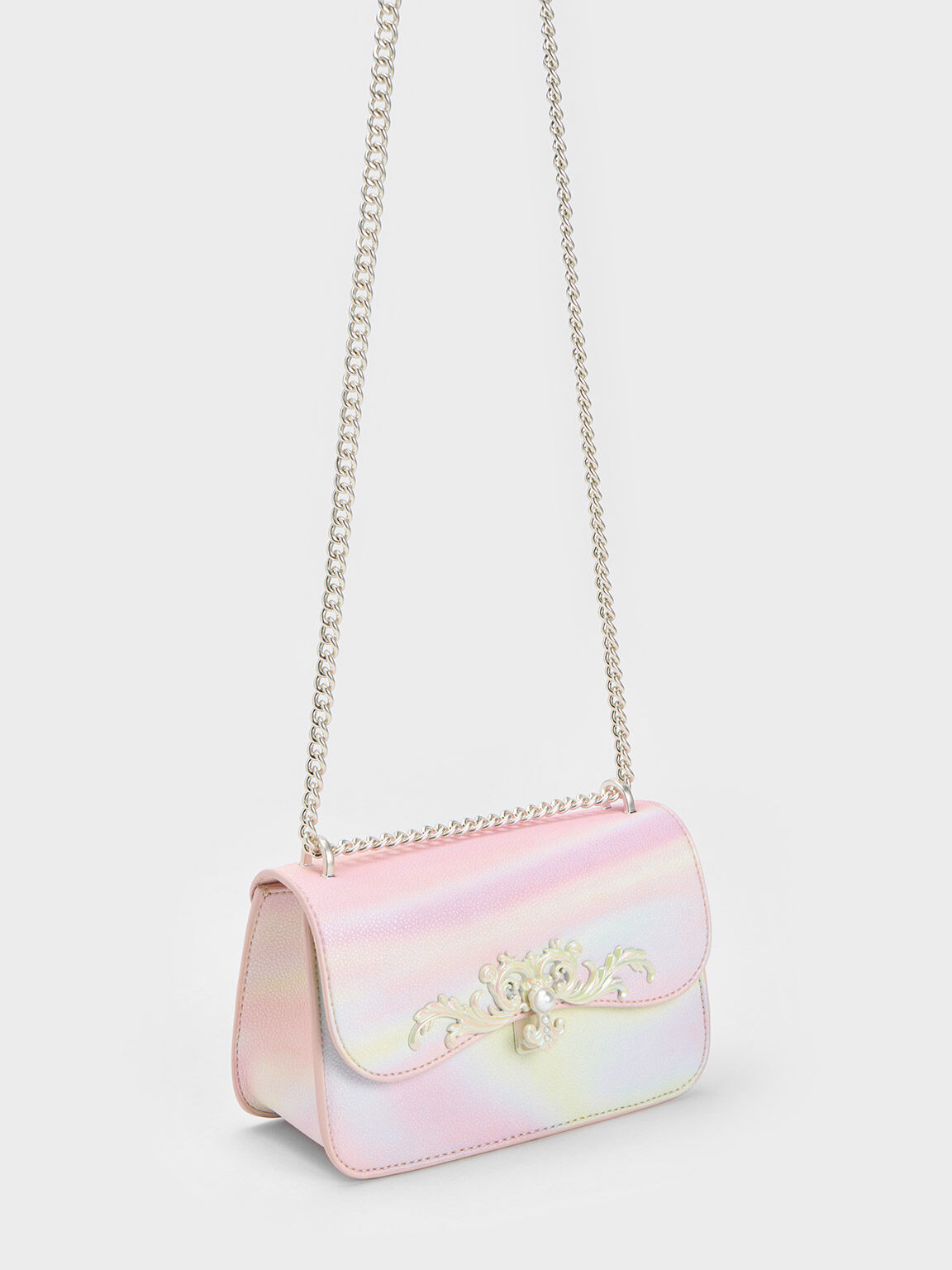 Merial Metallic Accent Swirl-Print Crossbody Bag, Pearl, hi-res
