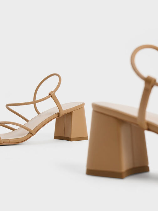 Meadow Strappy Block Heel Sandals, Camel, hi-res