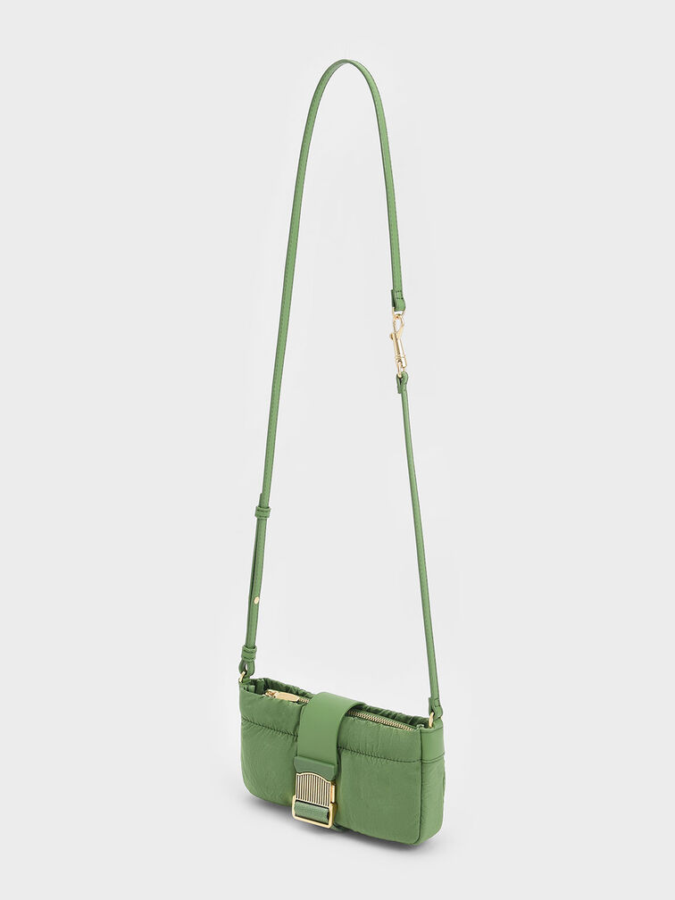 Aspen Ruched Phone Pouch, Green, hi-res