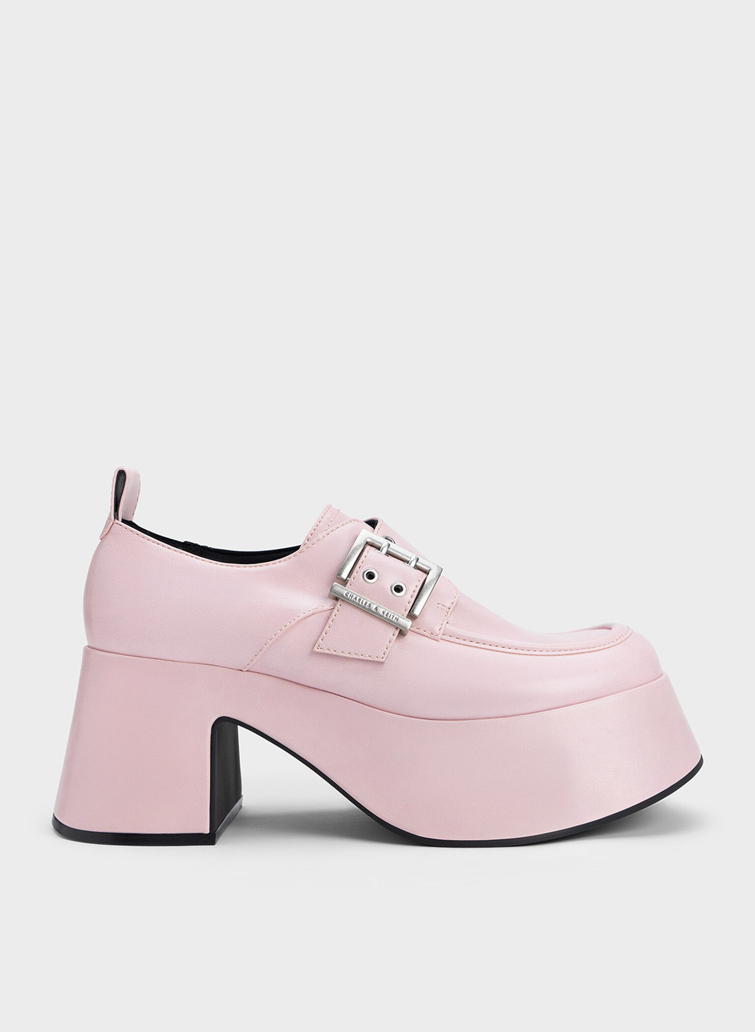 Light Pink Rubina Buckled Chunky Loafers - CHARLES & KEITH US