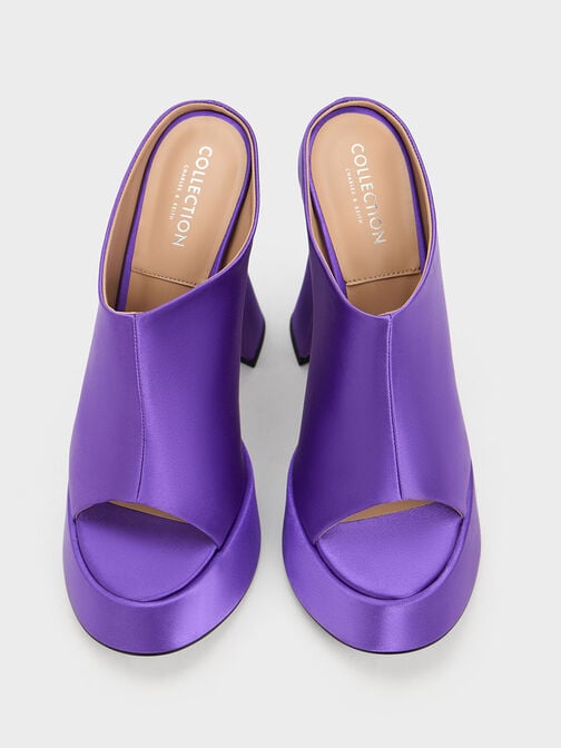 永續系列：Delphine 厚底高跟拖鞋, 紫色, hi-res