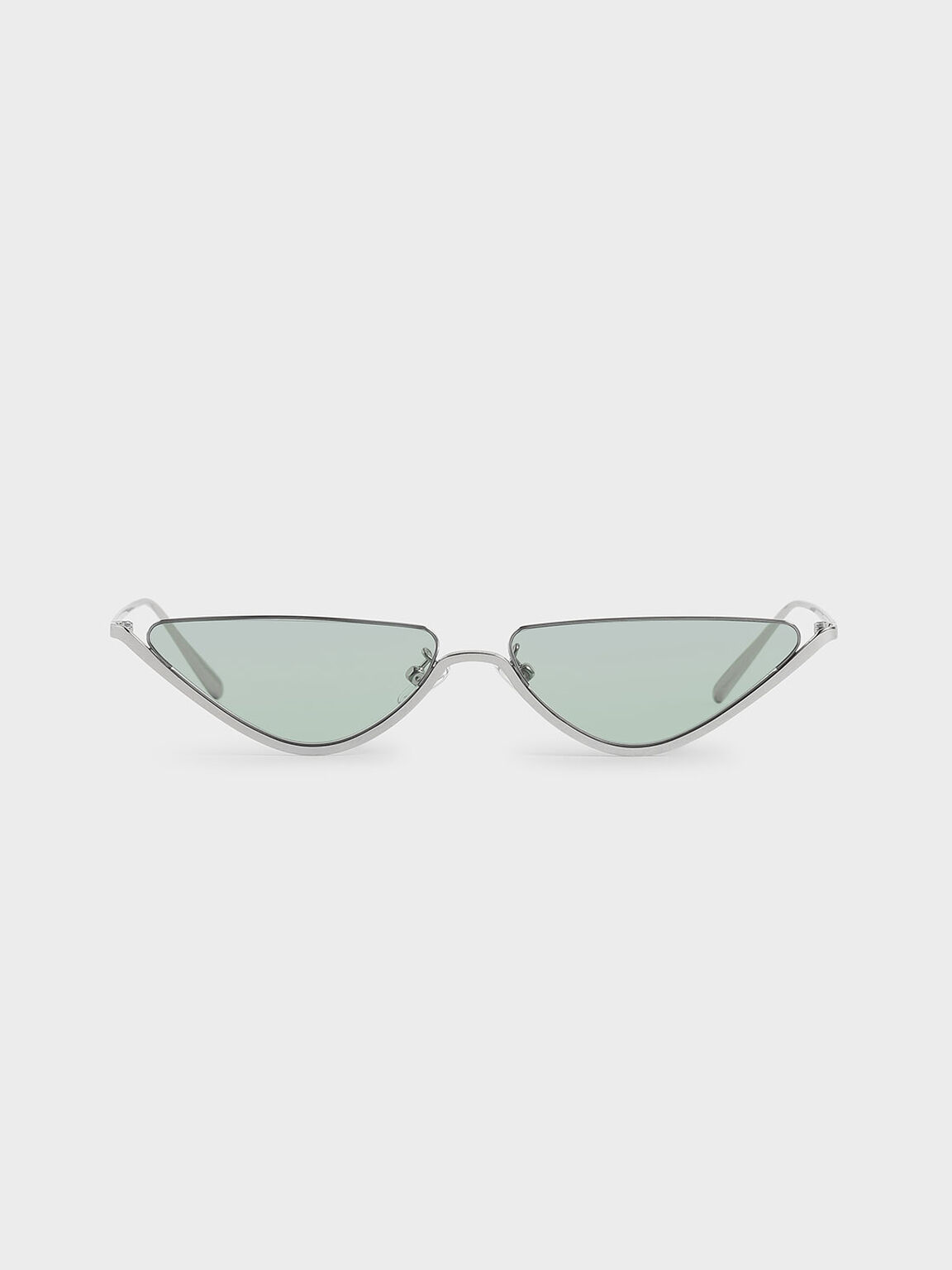 Green Thin Metal Frame Cat Eye Sunglasses Charles Keith Id