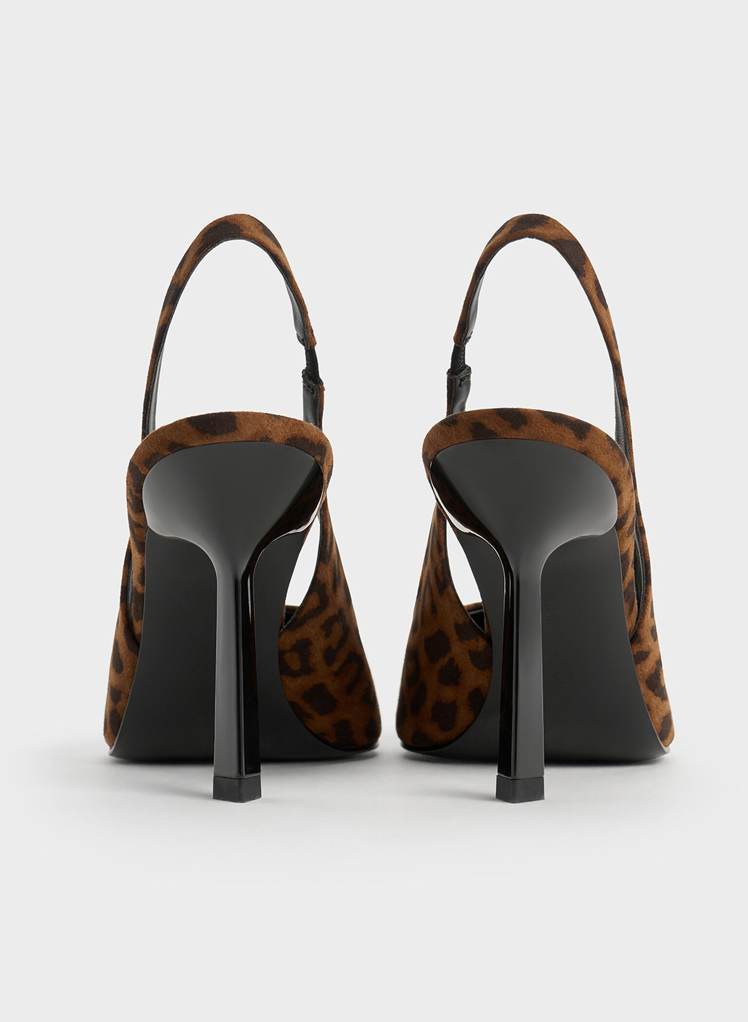Tacones destalonados con punta afilada estampado de leopardo, Animal print marrón, hi-res