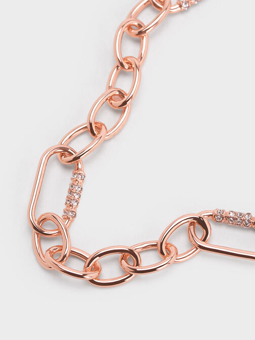 Reagan Crystal Chain-Link Bracelet, Rose Gold, hi-res