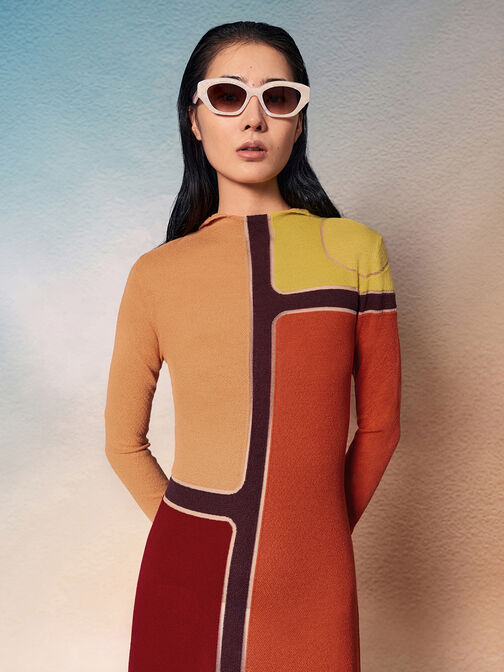 Onyx Recycled Acetate Cat-Eye Sunglasses, Pearl, hi-res