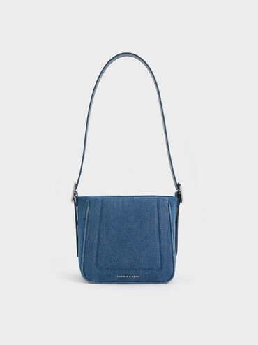 Petra Denim Boxy Bucket Bag, Denim Blue, hi-res