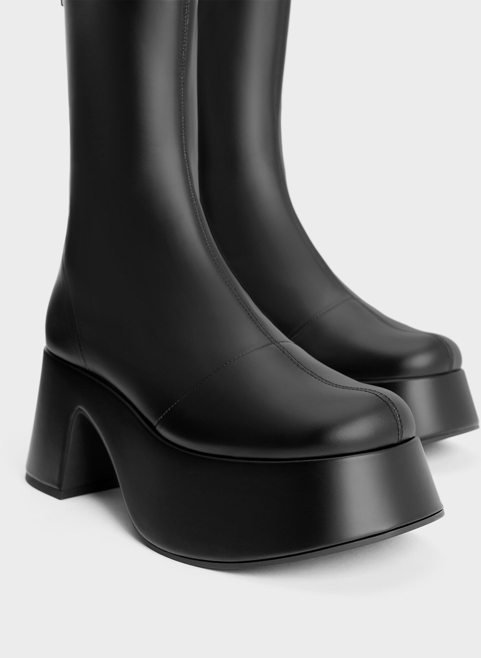 Botines de plataforma Rubina, Negro pulido, hi-res