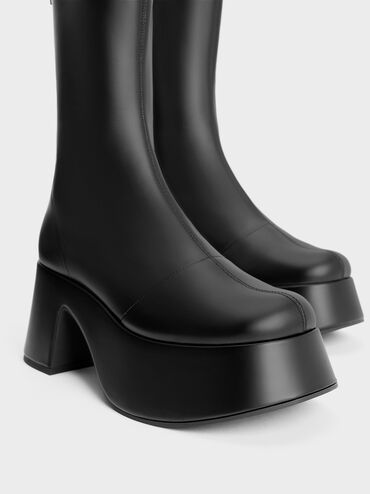 Rubina Platform Calf Boots, Black Box, hi-res