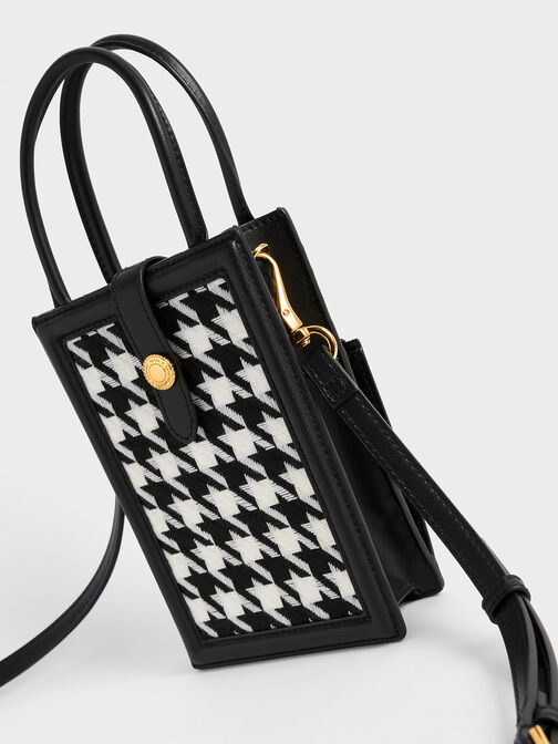 Este Belted Houndstooth Phone Pouch, Multi, hi-res